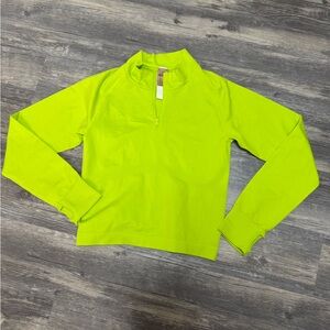 Victoria’s Secret Neon Lime Half-Zip Long Sleeve Athletic Top NWT